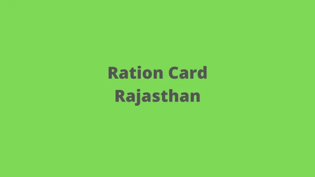 Ration Card Rajasthan