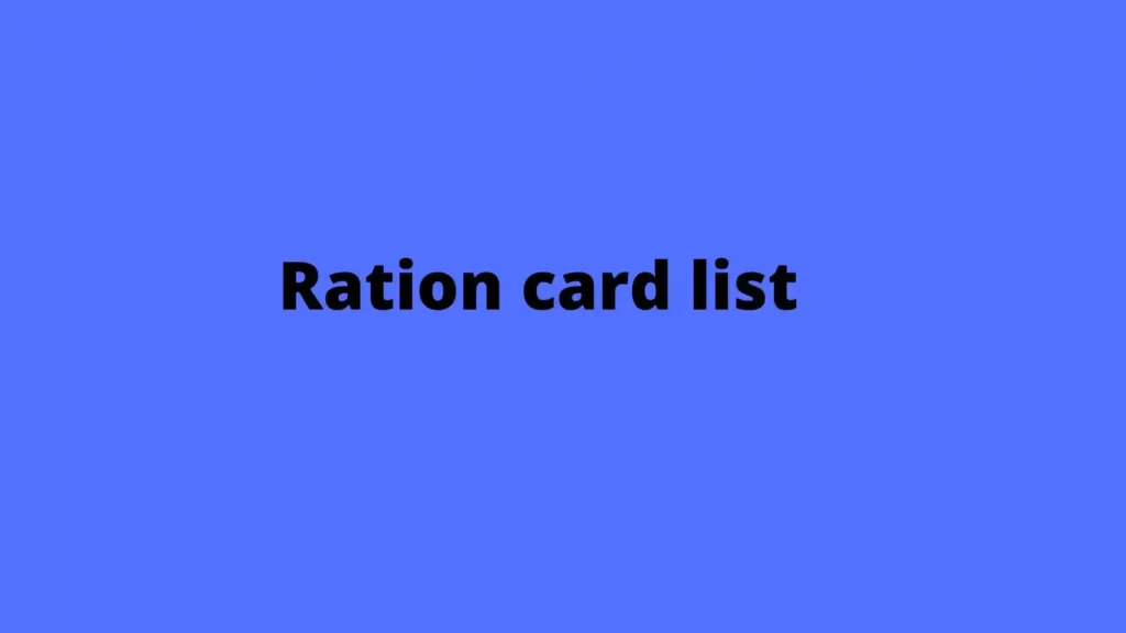 Ration card list